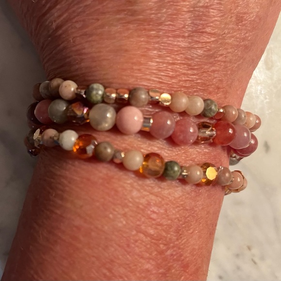 Sesame Jasper stacking bracelets. - Picture 3 of 5